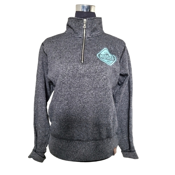 MUSKOKA Bear Wear 3/4 Zip Long Sleeve Gray Sweatshirt Size XS - Picture 1 of 8